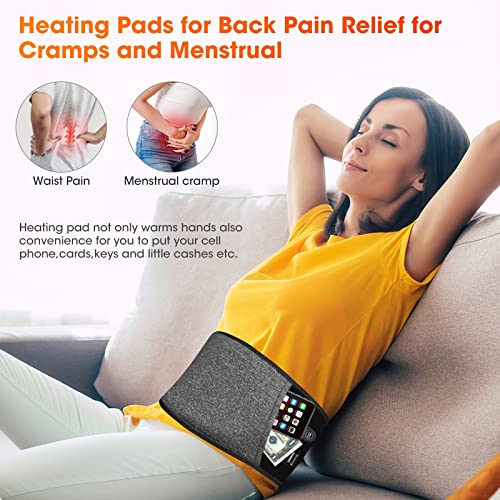 CUEHEAT Heated Waist Belt, Lower Back and Belly Heating Pad, Rechargeable