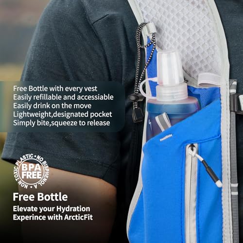Hydration Running Vest for Women Men,Lightweight Breathable Reflective Hydration Pack with 500ml Water Bottle,Hydration Vest Pack Backpack for Hiking,Camping,Trail Running,Cycling,Race,Marathon