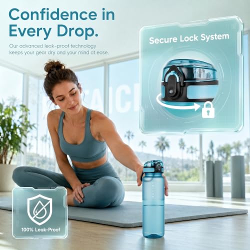32oz Clear Tritan Water Bottle with Chug Lid - color: Dark Teal
