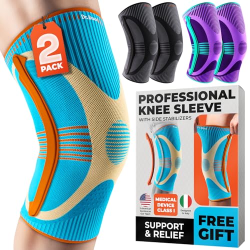 DR. BRACE ELITE Knee Brace with Side Stabilizer (2 Pack) Knee Brace - color: Olympus, size: Medium
