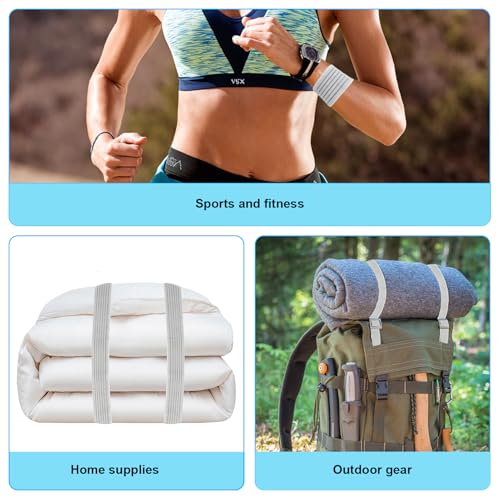 4Pack Elastic Ice Pack Straps,35.5" x 2" Reusable Fastening Bands - color: Gray