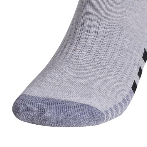 adidas Men's Cushioned Socks 3 Pairs - color: Cool Light Heather/Grey/Black/3.0/Quarter, size: Large, style: Quarter
