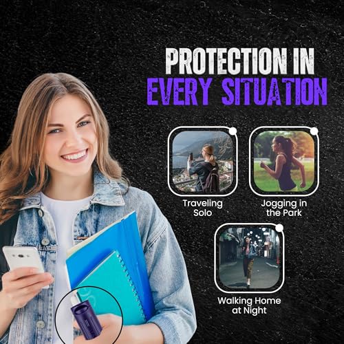 Police Magnum Keychain Pepper Spray Flip Top Safety 2 Pack 1/2oz - Maximum Heat Strength OC with Dye - Tactical Small Compact Case Holder - for Women & Men's Self Defense - Made in The USA - color: PURPLE