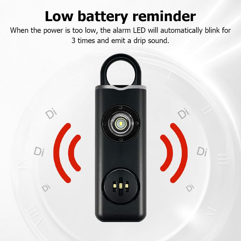 Rechargeable Personal Safety Alarm for Women | 130dB Loud Siren with Strobe Light & Flashlight | Self Defense Keychain for Girls, Elderly & Night Safety – Compact & Easy to Carry