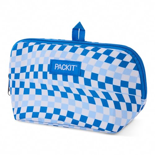 PackIt Freezable Snack Bag, Blue Skate Checker - color: Blue Skate Checker