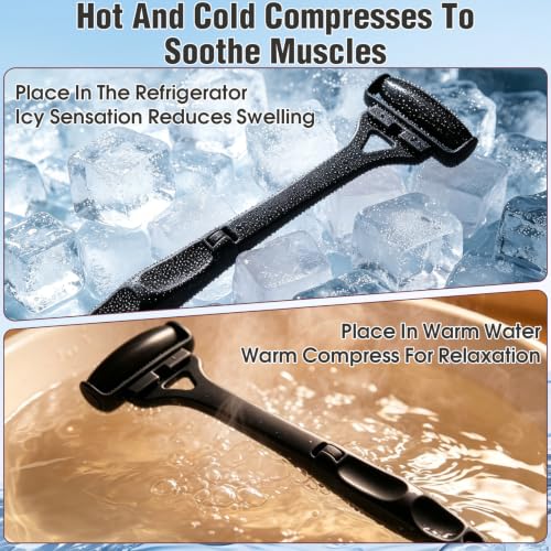 Back Massage Rollers Hot and Cold Compresses, Sturdy and Portable - color: Black
