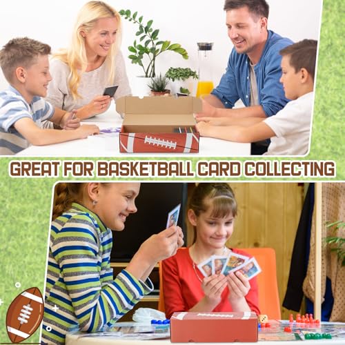AmazingSpark 6 Pack 3, 600 Counts Football Trading Card Storage Box Sports Game Cardboard Collector Boxes Storage Box with Dividers, Collection Organizer for Football Baseball Sports Cards