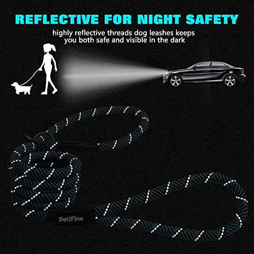 PetiFine Slip Lead Dog Leash Reflective, 6FT x 1/2" Heavy Duty Slip Leash - color: Blue, size: 1/2" x 6 FT