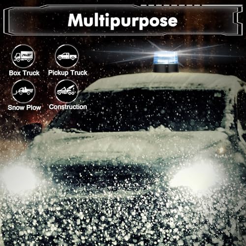 LE228 (Mini) — Blue LED USB Rechargeable Strobe Beacon | Selectable Rotation & Flash Modes | Strong Magnetic Base for Car • Truck • Emergency • Construction | Energy Class A++ - color: Blue