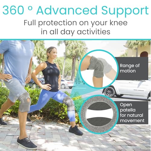 Vive Hinged Knee Brace - Relieves ACL, MCL, Meniscus Tear - Lightweight - color: Gray, size: Large
