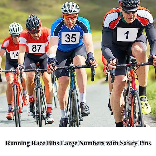 1-200 Running Race Bibs Large Numbers with Safety Pins for Marathon Race Events- Tyvek Tearproof Waterproof - color: 1-200 Number