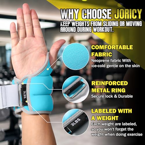 Wrist Weights with Thumb Loops Lock for Men Women Weighted Gloves - color: Light Blue, size: 3 lb Each (6 LBS Total)