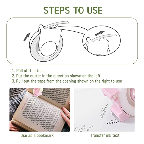 4 Pack Invisible Tape with Mini Dispenser Set 1/2 Inch Magic Tape Writable Transparent Tape Portable Repairing for Office School Home (4)
