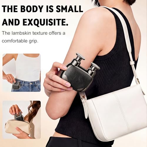 Double Head Mini Massage Gun,Portable Percussion Deep Tissues Muscle Massager,Rechargeable, Compact Handheld Massager for Muscle Fatigue Relief, Home/Office/Travel,Gifts for Men Women,Black - color: Black