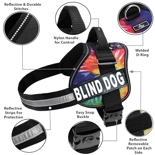 Doggie Stylz Blind Dog Harness - color: Tie Dye, size: Girth 24-31"