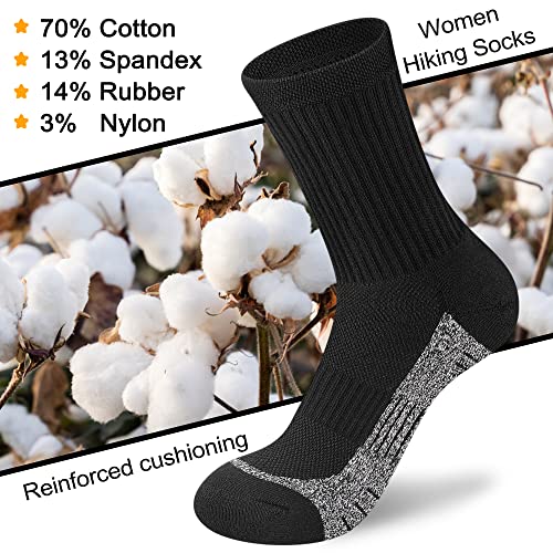 cuangya Women Crew Socks Athletic Cushioned Running Hiking 3-5 Pairs - color: 5 Pairs Classic Retro, size: 5-8
