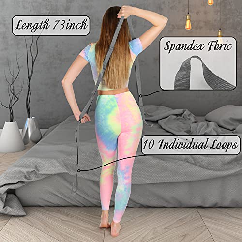 Scotamalone Stretching Yoga Strap Physical Therapy Stretch Bands - color: Grey