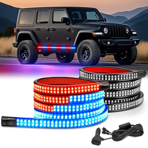 Nilight 2PCS 70 Inch Running Board LED Lights Strip Red Blue for Truck - color: Red Blue
