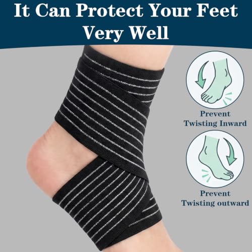 2 Pack Ankle Support Brace Elastic Breathable Wrap Arch Support Bandage