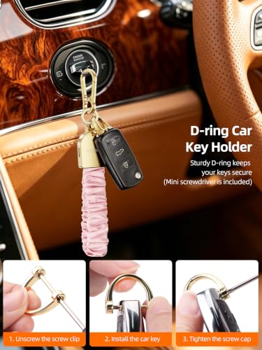 Keychain Wristlet, Works with Apple Find My, Rechargeable - color: Pink