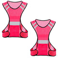 TCCFCCT Reflective Running Vest, High Visibility Running Gear with Large Pocket - color: 2 Pack Mesh Pink