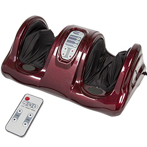 Best Choice Products Shiatsu Foot Massager for Pain Relief, Plantar Fasciitis, Neuropathy, Blood Circulation, Remote Control w/Compact Design - Burgundy - color: Burgundy