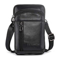 Small Leather Crossbody Shoulder Bag Men Belt Clip Phone Holster Case Belt Loop Pouch Waist Bag Pack Fit for iPhone 17/16/15/14/13 Pro Max Galaxy Note 9 8 S25/S24/S23 Ultra (Black) - color: Black