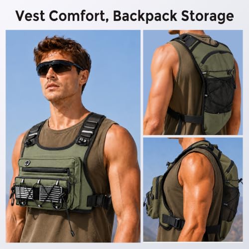 Running Vest Water Backpack with 2L Leak-Proof Bladder for Men & Women - color: Green