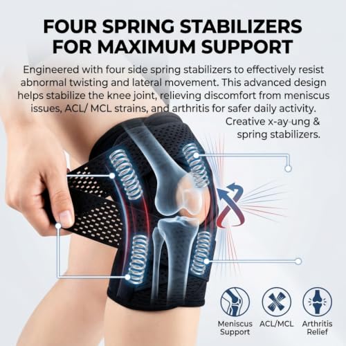 Bareform Meniscus Brace, Knee Brace Patellar Support (Black, XL) - size: XL