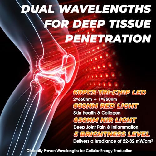 Knee Massager with Heat and Red Light Therapy, 660&850nm, Cordless, FSA&HSA
