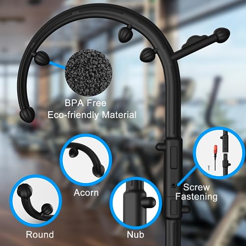 Back Massager Stick, Trigger Point Massage Tool, Massage Cane with Dual Hook Design, Muscle Knot Remover, Pressure Point Massage Tool, Deep Tissue Massage Hook for Neck, Shoulders & Back Muscle Hook