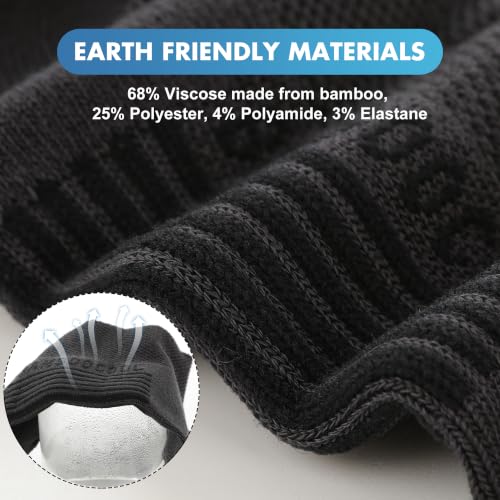 BAMBOO COOL Mens Athletic Ankle Socks Moisture Wicking Cushioned 8 Pack - color: 4*black/4*dark Grey, size: X-Large