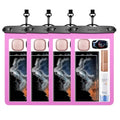 4 Pack 10.5“ Large Waterproof Phone Pouch - Underwater Clear Cell Holder - Universal Water Proof Dry Bag with Neck Lanyard for iPhone 16 Pro Max Samsung Galaxy with Heavy Case for Beach Swimming Pool - color: 4 Magenta
