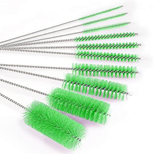 CiaraQ Bottle Cleaning Brushes, 8 Inch Nylon Tube Brush Set - color: Green, size: 8.0 Inch (10pcs)