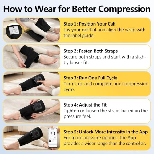Comfytemp Cordless Air Compression Calf Massager with Heat (Fit 13"~18")