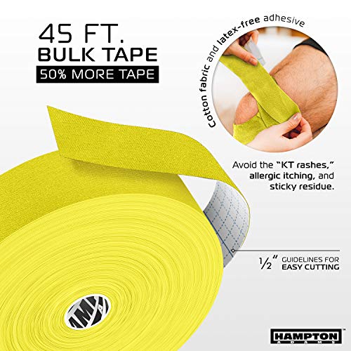 Hampton Adams Kinesiology Tape, Uncut Roll, Waterproof Muscle Support - color: Yellow, size: 2in x 135ft (1 Roll)