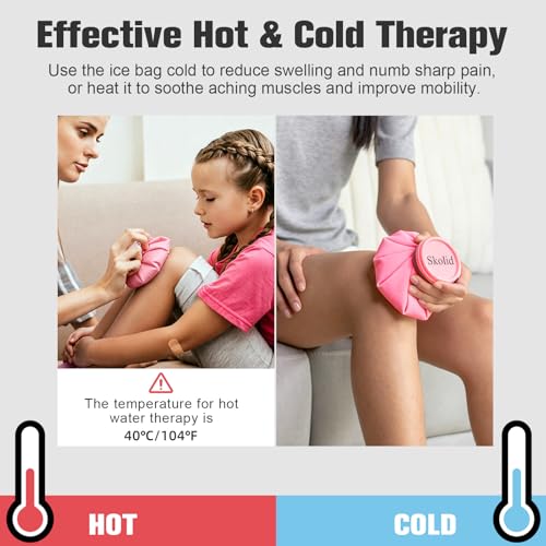 Ice Packs for Injuries Reusable, 3 Sizes, Pink - color: Pink