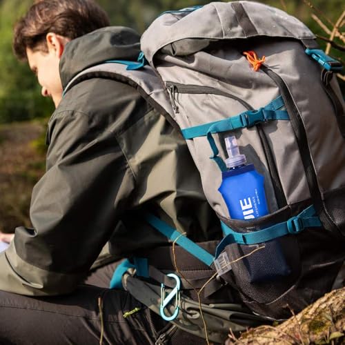 Azarxis TPU Soft Flask Collapsible Water Bottles BPA-Free 250ml 350ml 500ml for Hydration Vest Pack Running Hiking Cycling Climbing - color: 500ml / 16.9oz with Speed Straw - 2 Pack
