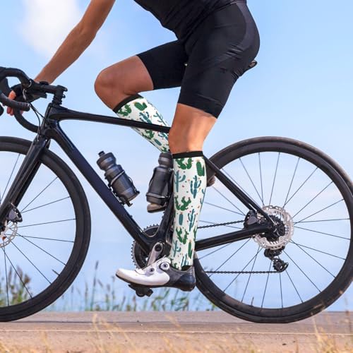 Crazy Fun Compression Socks, Unisex Knee High Support Socks - color: Cactus