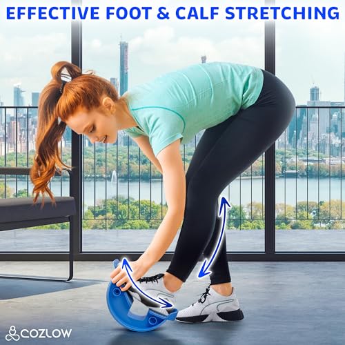 Cozlow Calf Stretcher & Foot Rocker (Blue), Effective Feet Stretching for Ankle Strengthening & Enhanced Flexibility, Pain Relief for Plantar Fasciitis, Achilles Tendonitis, Heel Spurs & Tight Calves