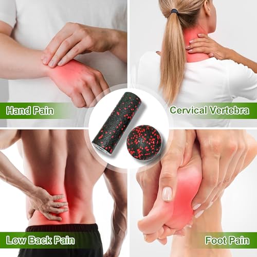 Mini Foam Roller, High Density Massage Tool for Physical Therapy - color: Red