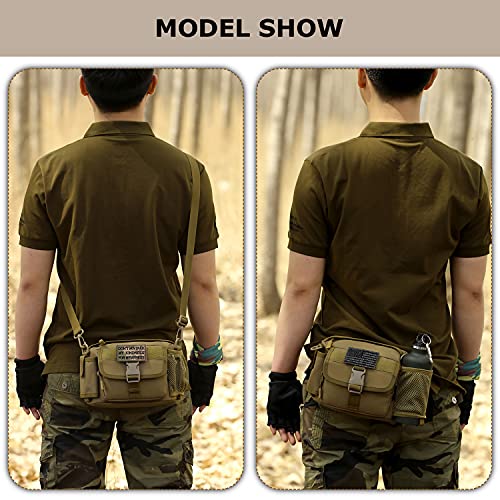 Tactical Fanny Pack for Men, Military Running Waist Bag - color: Black