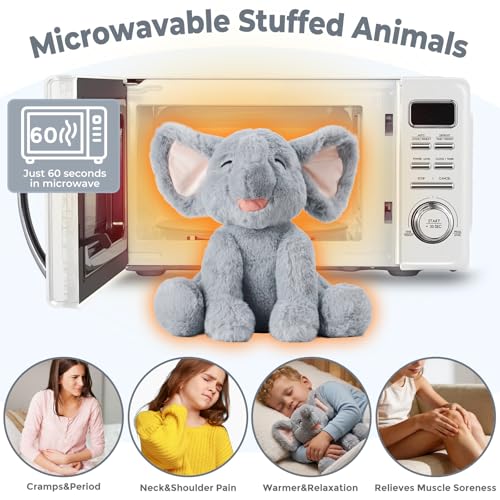 Microwavable Elephant Stuffed Animals, Heatable & Coolable Plush Toys - style: B-Elephant