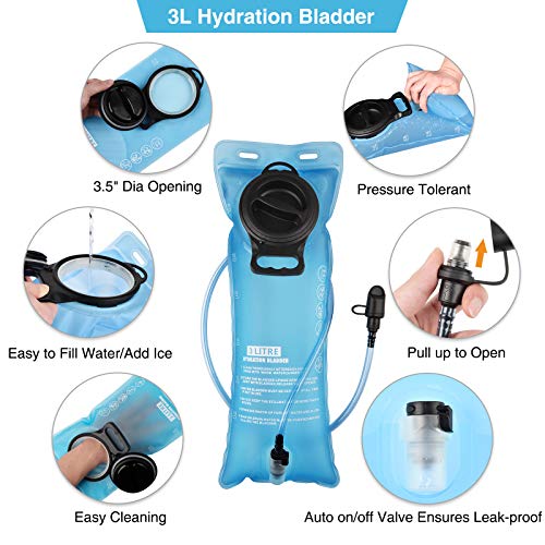NOOLA Hydration Backpack with 3L Water Bladder, Tactical Pack for Hiking - color: Auriclash
