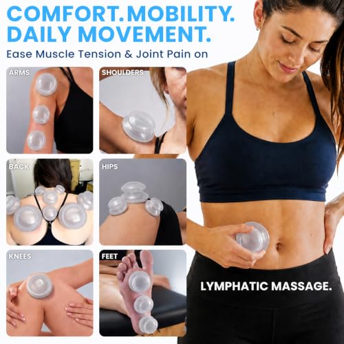 Silicone Cupping Set, Cupping Kit for Massage Therapy and Cellulite, 4 Cups - color: Transparent Clear, size: 4 Count