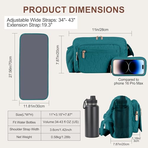 Rexmore Quilted Puffer Diaper Fanny Pack, Crossbody Mom Purse, Dark Green - color: Dark Green