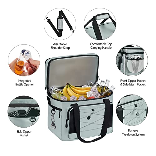 Maelstrom 24/30/60 Can Soft Cooler Bag, Double Deck Portable Ice Chest - color: Grey, size: 60 Can