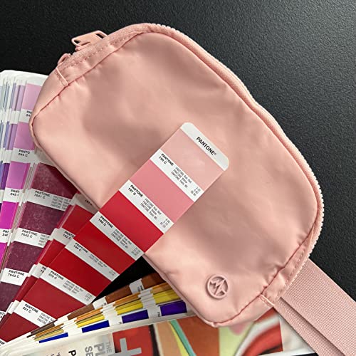 Pander Nylon Fanny Pack for Women, Two-Way Zipper Crossbody Bag - color: Mono Pink