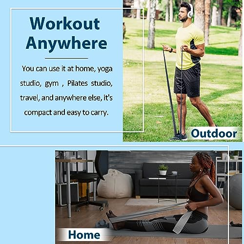 Resistance Bands Set for Physical Therapy, Rehab, Yoga and Pilates - color: Gradient Gray 10-115 lbs - Includes Accessories