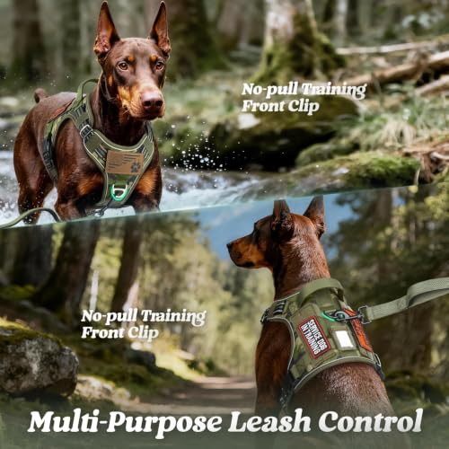 rabbitgoo Tactical Dog Harness for Small Dogs, No Pull Service Pet Vest - color: Green Camo, size: S(Chest:16.1"-31.5",Neck:15.4"-21.6",Back:7.1")